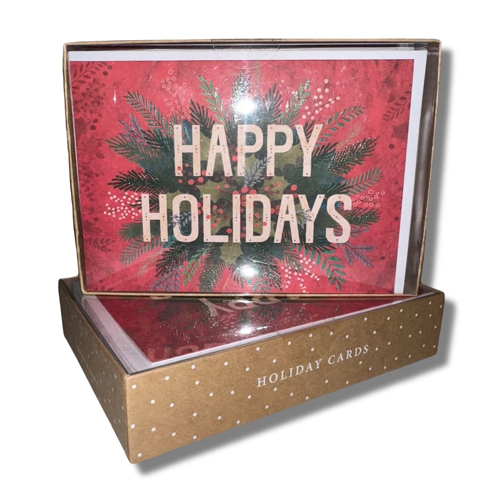 15 “Happy Holidays” Glitter Greeting Cards